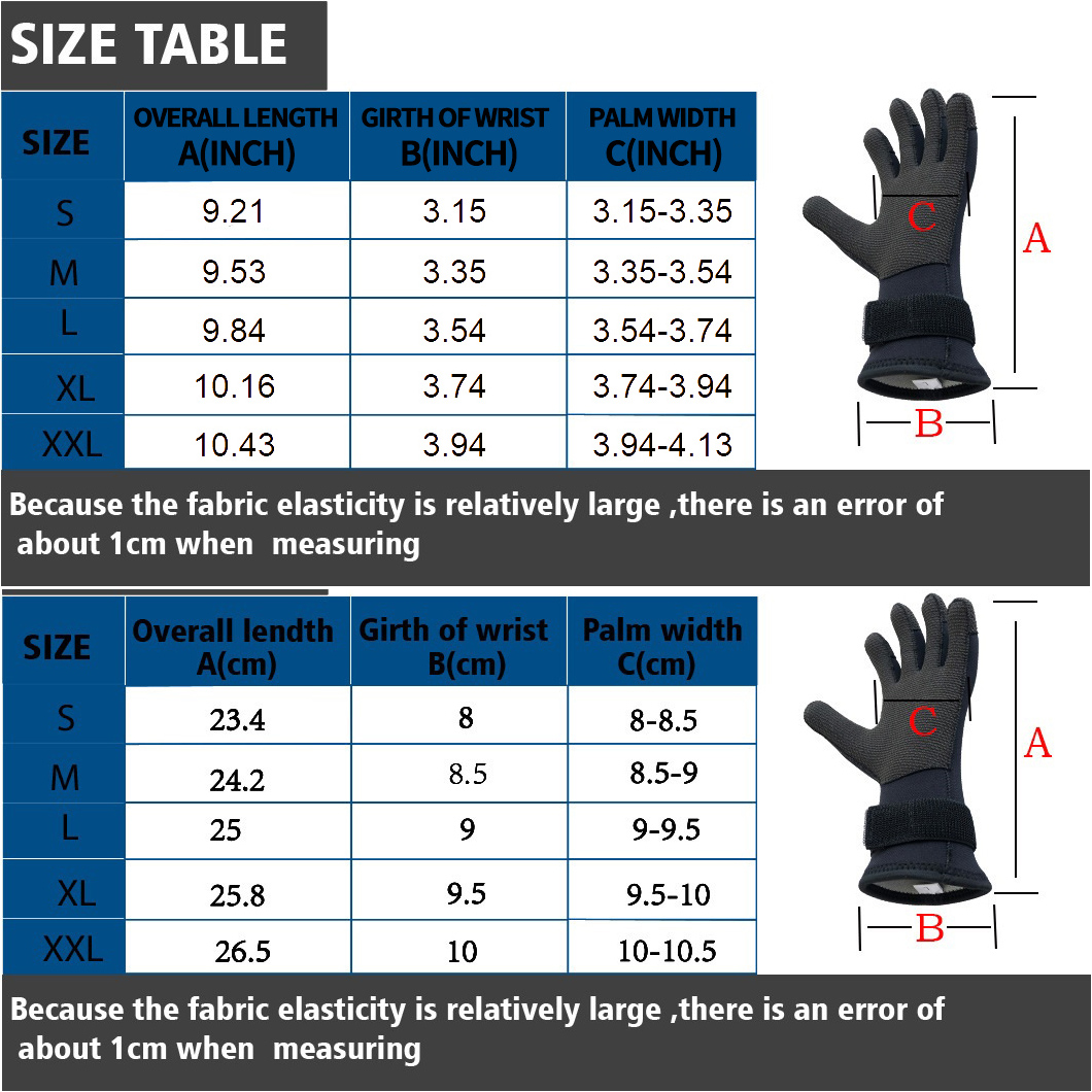 Erkekler Kadınlar 5mm7mm Neopr - Spearfishing Glove incelemesi ve fiyatı